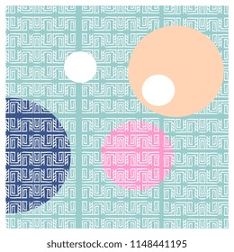 Tribal square background colorful pattern for scarf and hijab textile print