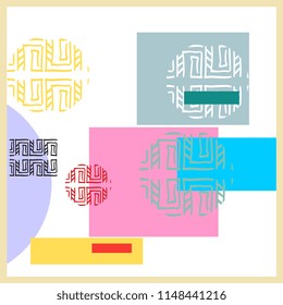 Tribal square background colorful pattern for scarf and hijab textile print