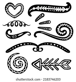 Tribal Squiggles Swirls and Swooshes Design