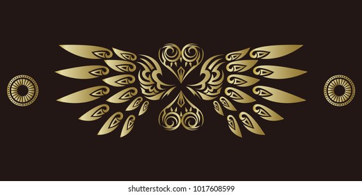 Tribal. Tribal sticker.
Heart and wings. Design of angel wings and hearts.
Tribal design.