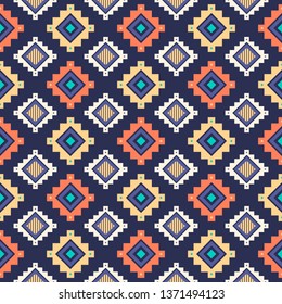 Tribal striped seamless pattern. Aztec geometric vector background. Can be used in textile design, web design for making of clothes, accessories, decorative paper, wrapping, envelope; backpacks, etc.
