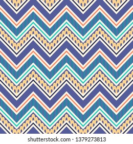 Tribal striped seamless pattern. Aztec geometric vector background. Can be used in textile design, web design for making of clothes, accessories, decorative paper, wrapping, envelope; backpacks, etc.