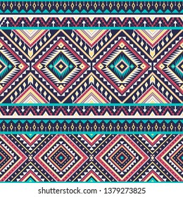 Tribal Striped Seamless Pattern Aztec Geometric Stock Vector (Royalty ...