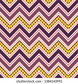 Tribal striped seamless pattern. Aztec geometric vector background. Can be used in textile design, web design for making of clothes, accessories, decorative paper, wrapping, envelope; backpacks, etc.