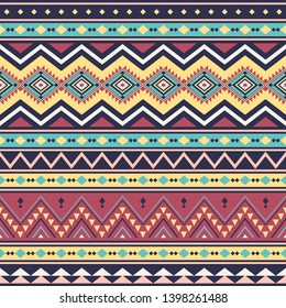 Tribal Striped Seamless Pattern Aztec Geometric Stock Vector (Royalty ...