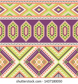 Tribal striped seamless pattern. Aztec geometric vector background. Can be used in textile design, web design for making of clothes, accessories, decorative paper, wrapping, envelope; backpacks, etc.