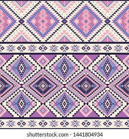 Tribal striped seamless pattern. Aztec geometric vector background. Can be used in textile design, web design for making of clothes, accessories, decorative paper, wrapping, envelope; backpacks, etc.