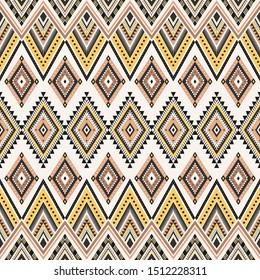 Tribal striped seamless pattern. Aztec geometric vector background. Can be used in textile design, web design for making of clothes, accessories, decorative paper, wrapping, envelope; backpacks, etc.