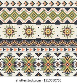 Tribal striped seamless pattern. Aztec geometric vector background. Can be used in textile design, web design for making of clothes, accessories, decorative paper, wrapping, envelope; backpacks, etc.