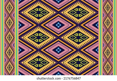 Tribal striped seamless pattern. Aztec geometric vector background. Can be used in textile design, web design for making of clothes, accessories, decorative paper, wrapping, envelope; backpacks, etc.
