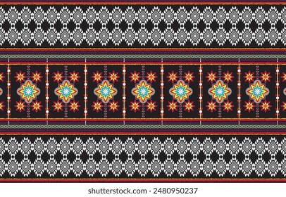 Tribal striped seamless pattern. Aztec geometric vector background. Can be used in textile design, web design for making of clothes, accessories, decorative paper, wrapping, envelope; backpacks, etc.