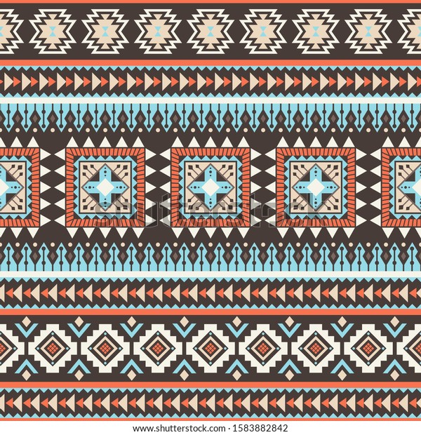 Tribal Striped Seamless Pattern Aztec Geometric Stock Vector (Royalty ...