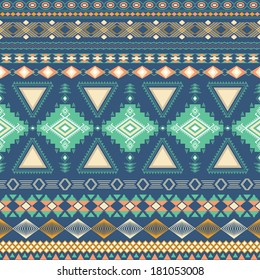 Tribal striped seamless pattern. Geometric aztec background. Can be used in fabric design for making of clothes, accessories; creating decorative paper, wrapping, envelope; in web design, etc.