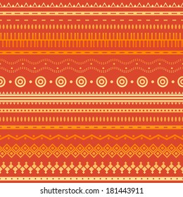 Tribal striped seamless pattern. Geometric aztec background. Can be used in fabric design for making of clothes, accessories; creating decorative paper, wrapping, envelope; in web design, etc.