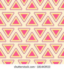 Tribal striped seamless pattern. Geometric aztec background. Can be used in fabric design for making of clothes, accessories; creating decorative paper, wrapping, envelope; in web design, etc.