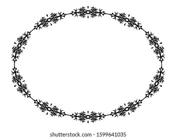 tribal style border, abstract shape theme frame, delimiter for text or banner, flat design with isolated white background.