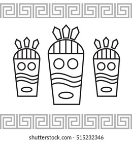 Tribal style card with mask vector illustration