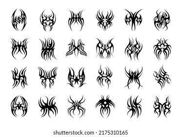 Tribal style design element tattoo set