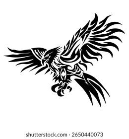 Tribal Style Flying Eagle Tattoo Design