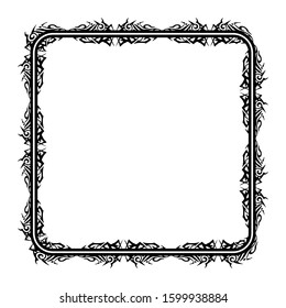tribal style frames, borders for text and banners, delimiter black with a flat design and isolated white background.