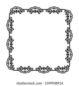 tribal style frames, borders for text and banners, delimiter black with a flat design and isolated white background.