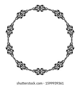 tribal style frames, borders for text and banners, delimiter black with a flat design and isolated white background.