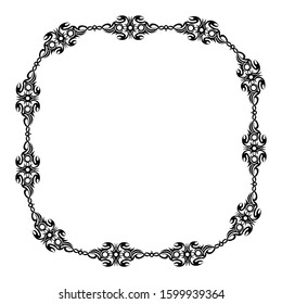 tribal style frames, borders for text and banners, delimiter black with a flat design and isolated white background.