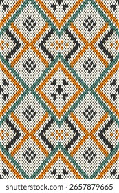 “Patrón textil de punto de estilo bohemio y tribal para la moda y la decoración del hogar