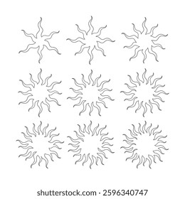 Tribal Sun hand drawing vector isolated on white background.
