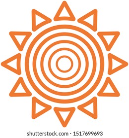 Tribal sun line drawing Vector icon design, 