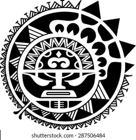 Tribal sun mask vector illustration