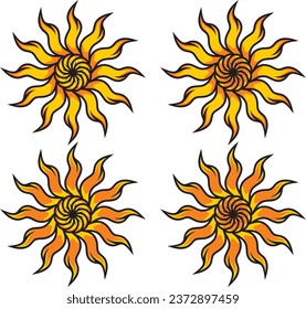 ilustración vectorial de patrón de sol tribal