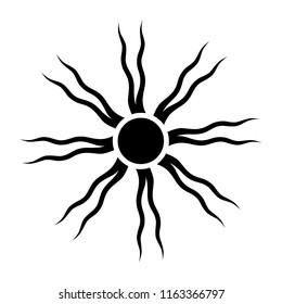tribal sun symbol design icon vector illustration on white background
