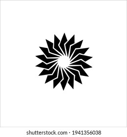 Tribal Sun Symbol Logo. Tattoo Design. Vector Illustration.