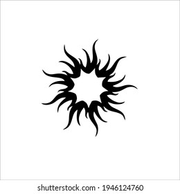 Tribal Sun Symbol Logo. Tattoo Design. Vector Illustration. 