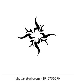 Tribal Sun Symbol Logo. Tattoo Design. Vector Illustration.