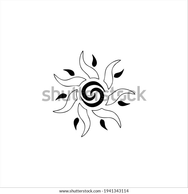 Tribal Sun Symbol Logo Tattoo Design Stock Vector (Royalty Free ...