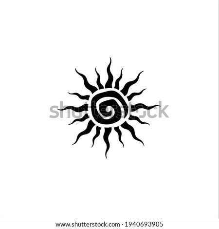 Tribal Sun Symbol. Tattoo Design. Vector Illustration.