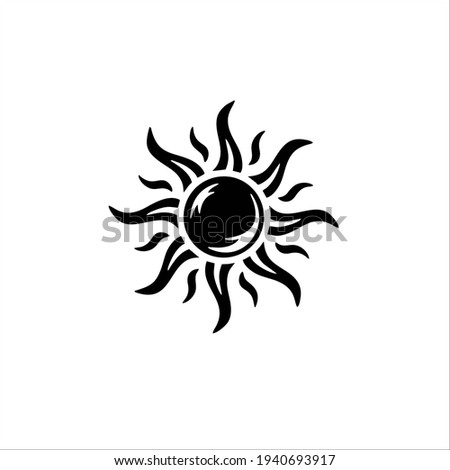 Tribal Sun Symbol. Tattoo Design. Vector Illustration.