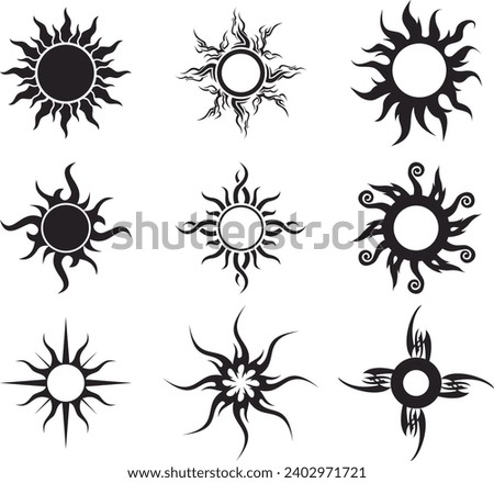 tribal sun tattoos are cool and nice