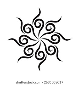 Símbolo Mandala de Sol com Redemoinho Tribal
