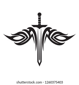 Tribal Sword Tattoo Logo Expanded