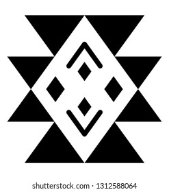 Tribal symbol with floral pattern 