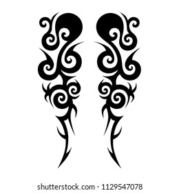 Gothic Style Tattoo Angel Wings Shape Stock Vector (Royalty Free) 411137815