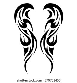 tribal symmetric pattern elements for tattoo men right and left hand and shoulders, art deco idea tattoos design body, vector couple celtic tribal design elements ornament on arms on white background