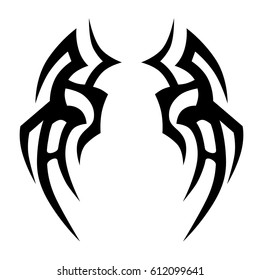 tribal symmetric pattern elements for tattoo men right and left hand and shoulders, art deco idea tattoos design body, vector couple celtic tribal design elements ornament on arms on white background