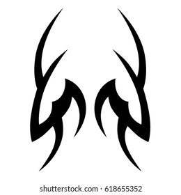 tribal symmetric pattern elements for tattoo men right and left hand and shoulders, art deco idea tattoos design body, vector couple celtic tribal design elements ornament on arms on white background