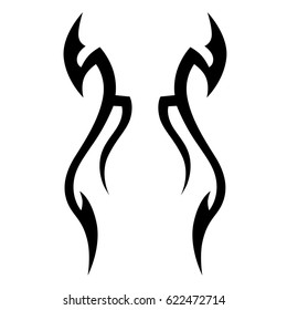 tribal symmetric pattern elements for tattoo men right and left hand and shoulders, art deco idea tattoos design body, vector couple celtic tribal design elements ornament on arms on white background