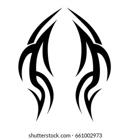 tribal symmetric pattern elements for tattoo men right and left hand and shoulders, art deco idea tattoos design body, vector couple celtic tribal design elements ornament on arms on white background