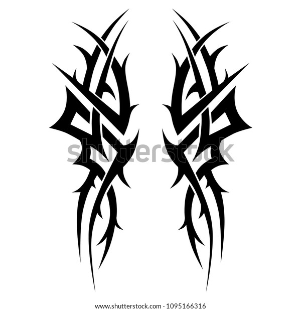 Tribal Symmetric Pattern Elements Tattoo Men Stock Vector (Royalty Free ...